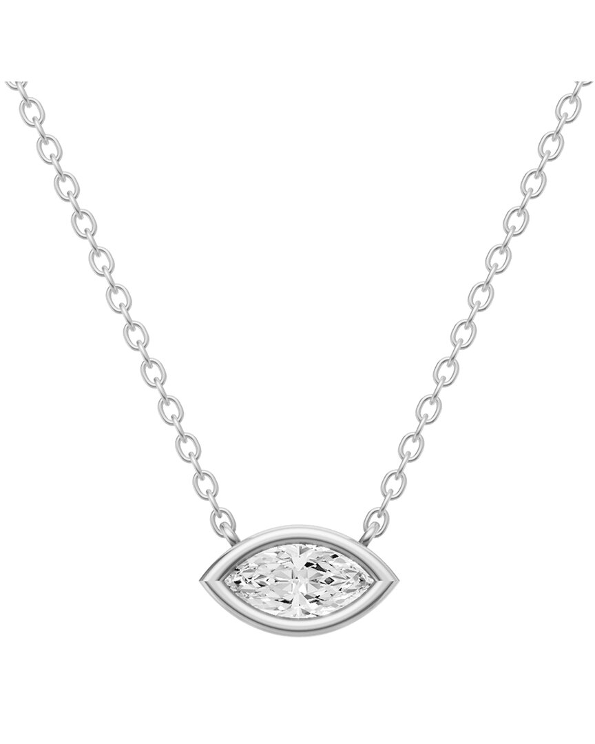 Lab Grown Diamonds 14k 0.75 Ct. Tw. Lab-grown Diamond Necklace In Silver