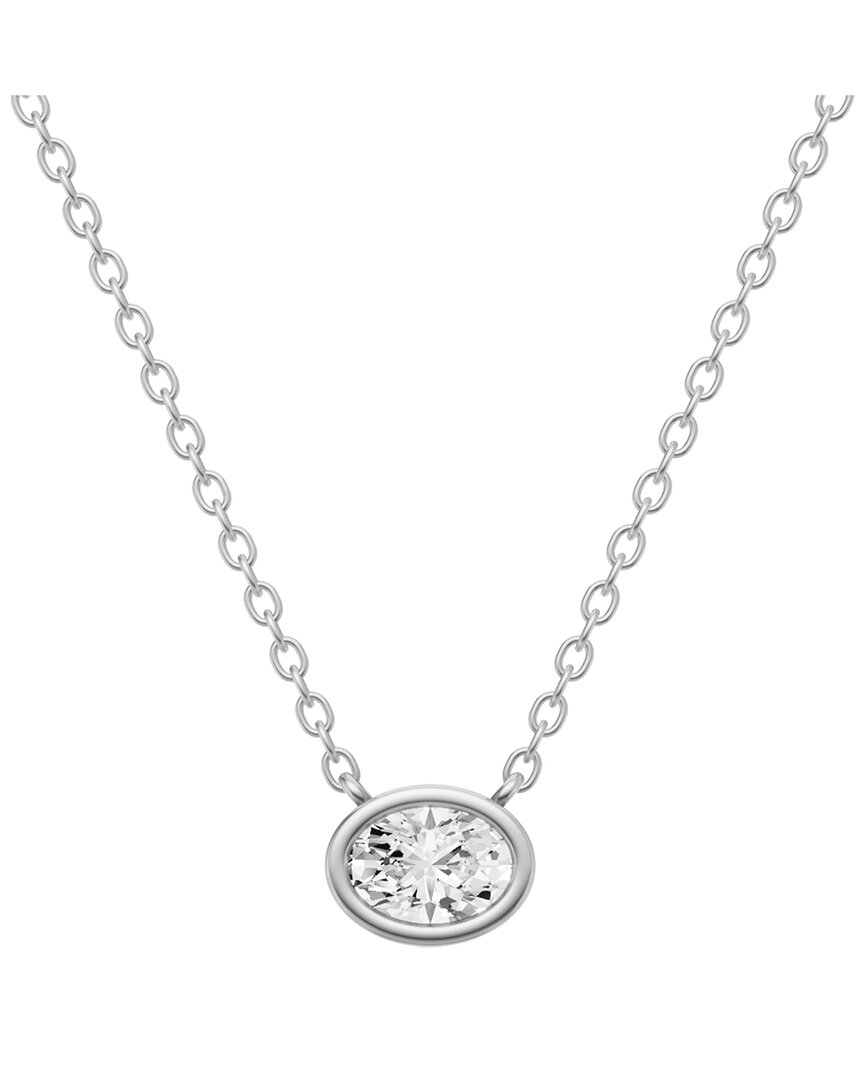 Lab Grown Diamonds 14k 0.25 Ct. Tw. Lab-grown Diamond Necklace In Silver