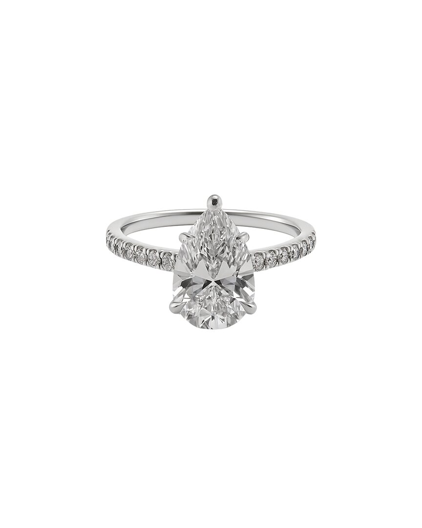 Prince Diamond & Jewelry 14k 2.29 Ct. Tw. Lab-grown Diamond Solitaire Pave  Ring In Metallic