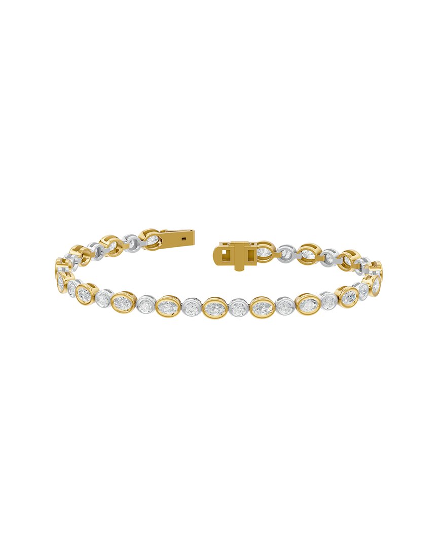 Lab Grown Diamonds Silver 4.52 Ct. Tw. Lab-grown Diamond Bracelet In Gold