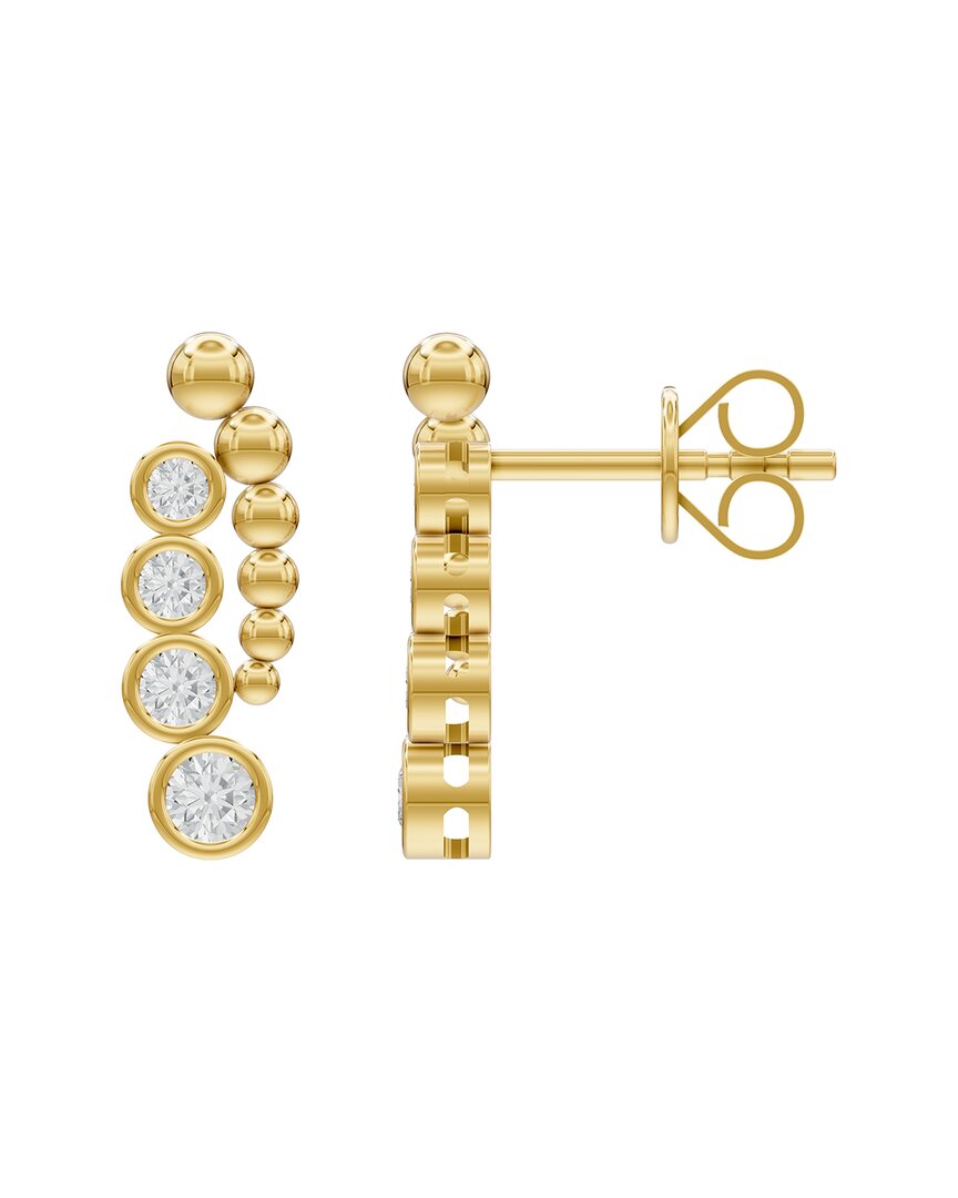 Lab Grown Diamonds Silver 0.50 Ct. Tw. Lab-grown Diamond Earrings In Gold