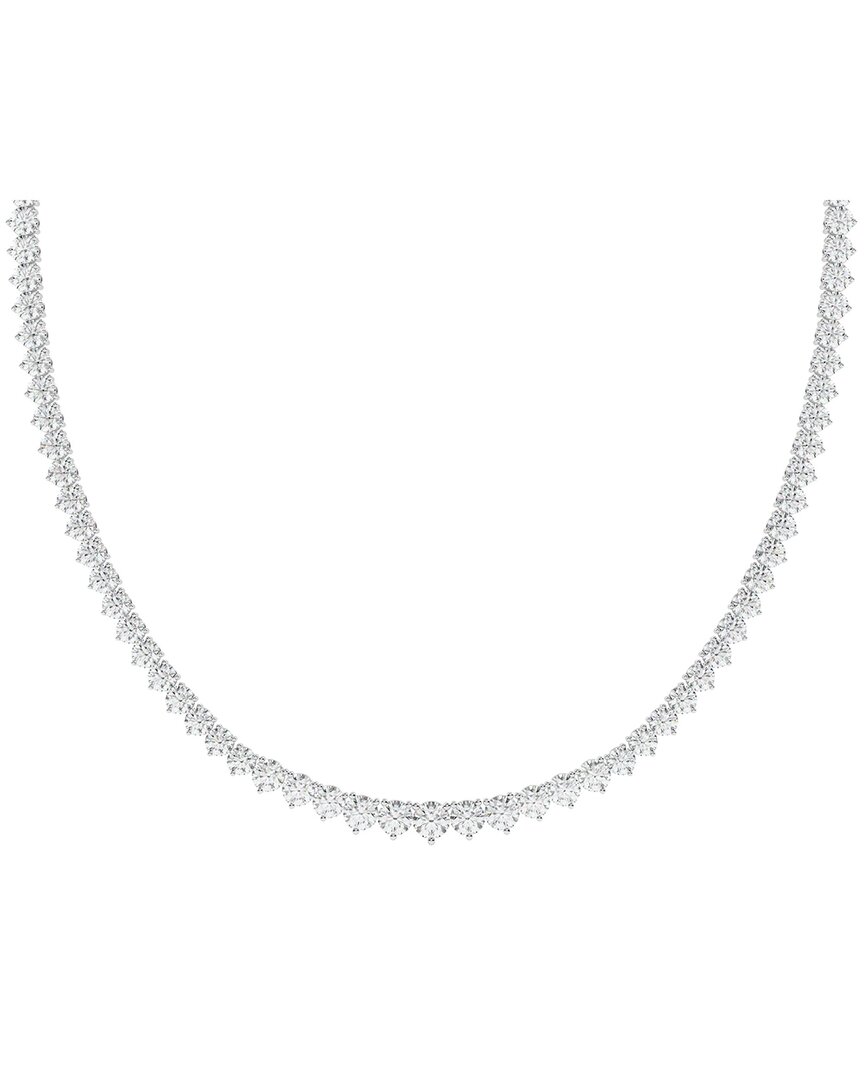 Lab Grown Diamonds Dnu 14k 15.00 Ct. Tw. Lab-grown Diamond Necklace In Metallic