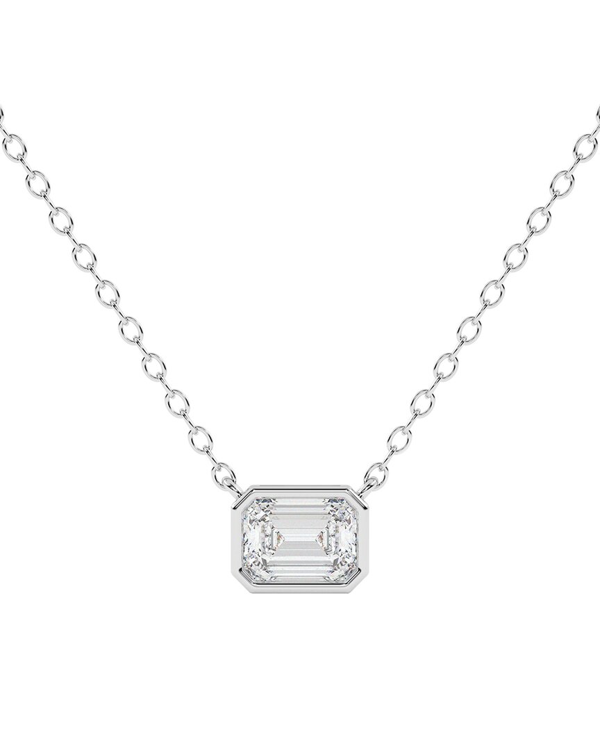 Lab Grown Diamonds 14k 0.75 Ct. Tw. Lab-grown Diamond Necklace In Silver
