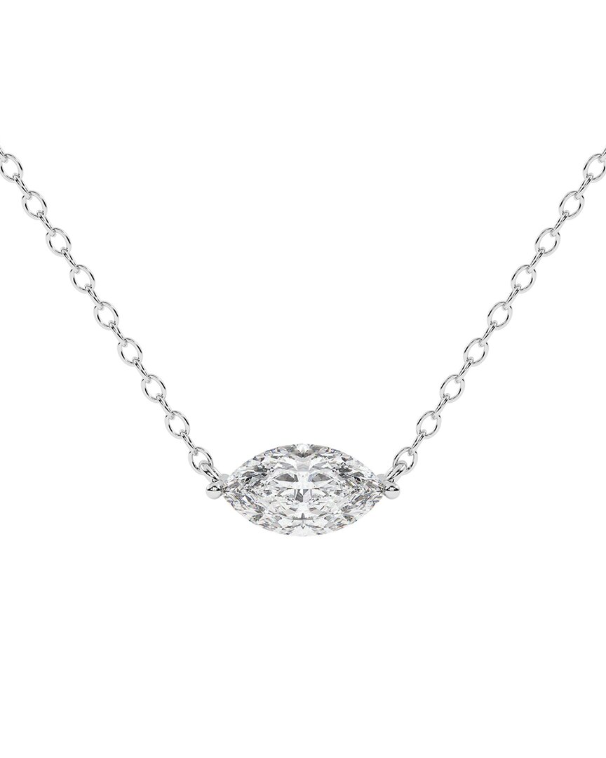 Lab Grown Diamonds 14k 0.50 Ct. Tw. Lab-grown Diamond Necklace In Silver