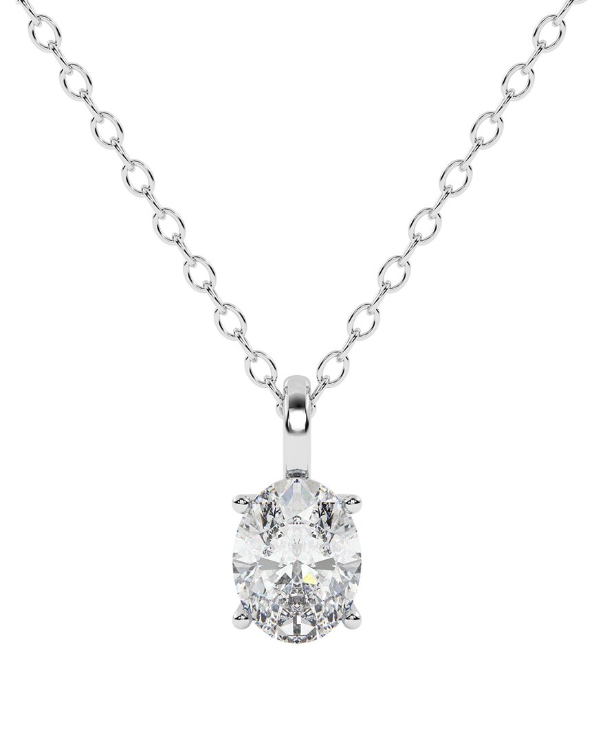 Lab Grown Diamonds 14k 0.50 Ct. Tw. Lab-grown Diamond Necklace In Metallic