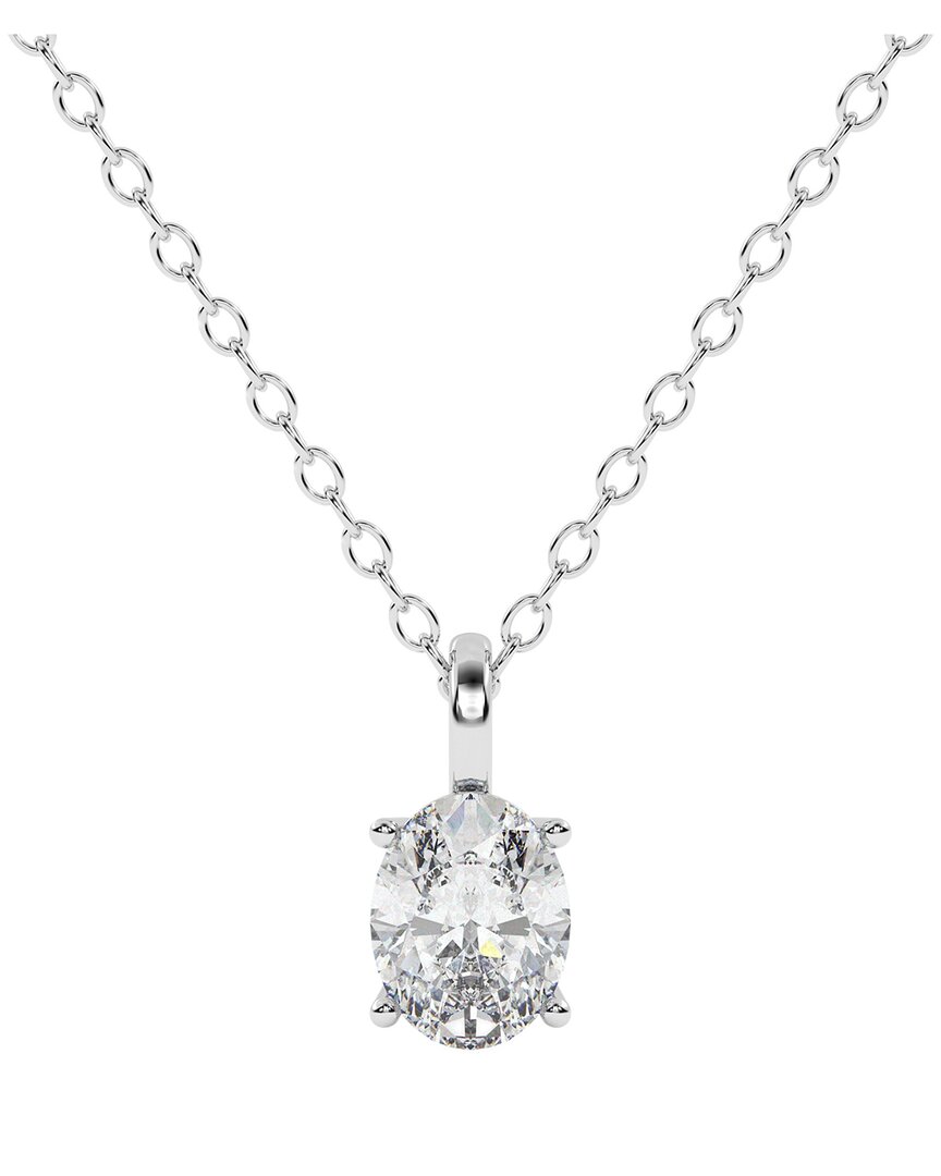 Lab Grown Diamonds 14k 0.50 Ct. Tw. Lab-grown Diamond Necklace In Silver