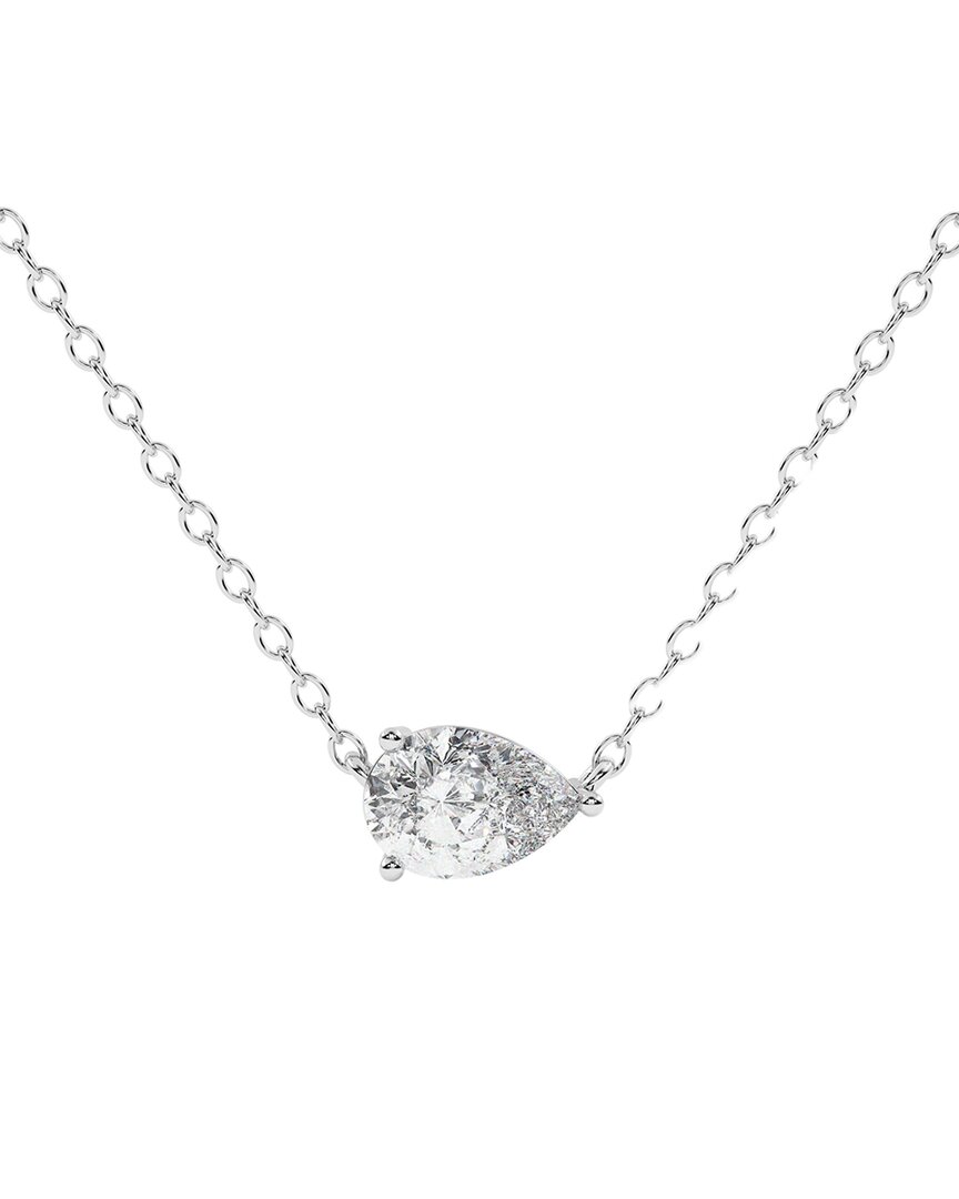 Lab Grown Diamonds 14k 0.50 Ct. Tw. Lab-grown Diamond Necklace In Metallic