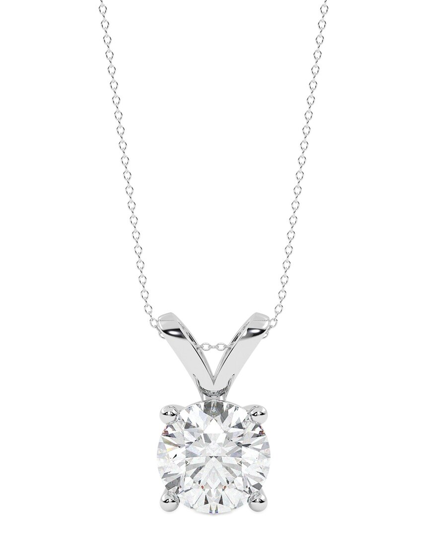 Lab Grown Diamonds 14k 0.75 Ct. Tw. Lab-grown Diamond Necklace In Silver