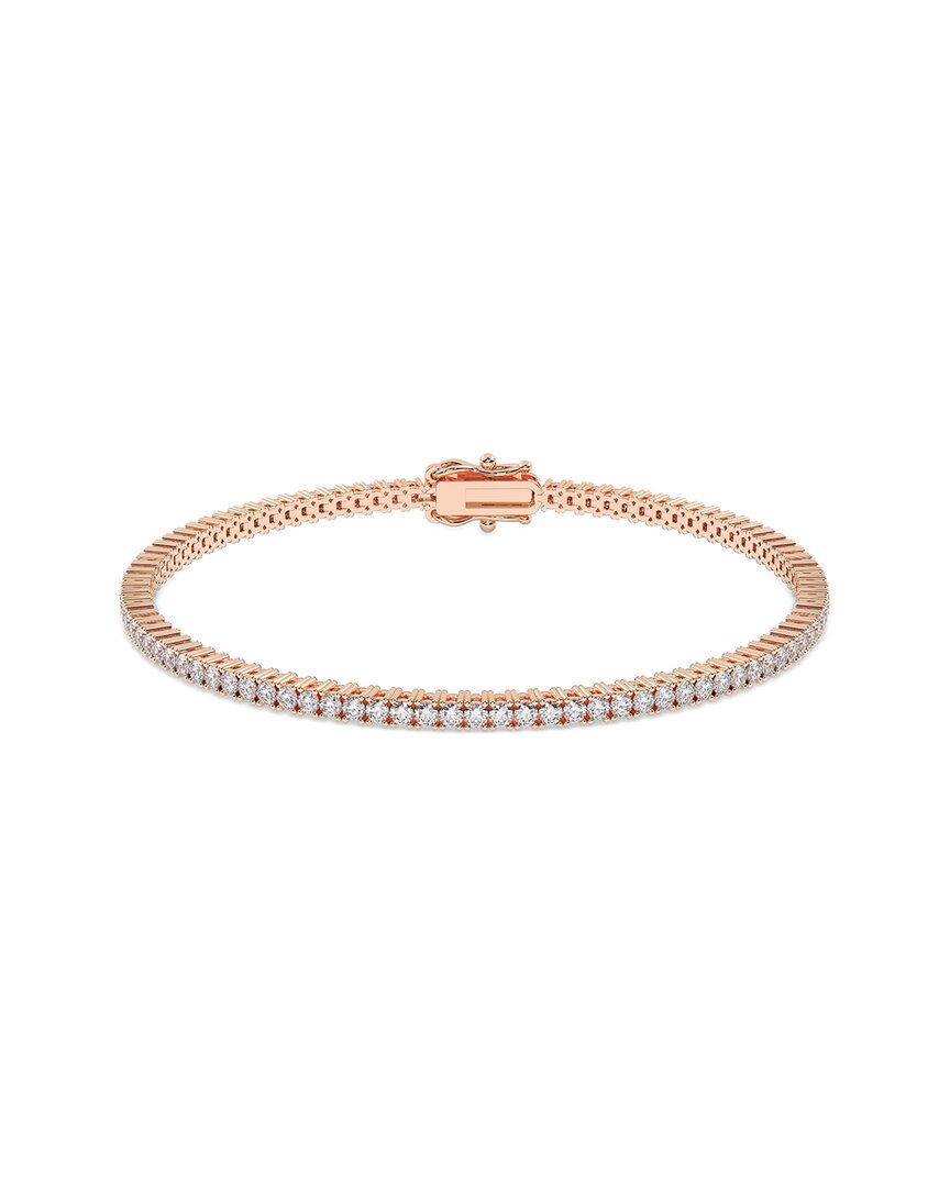 Lab Grown Diamonds 14k Rose Gold 3.00 Ct. Tw. Lab-grown Diamond Bracelet In Gold