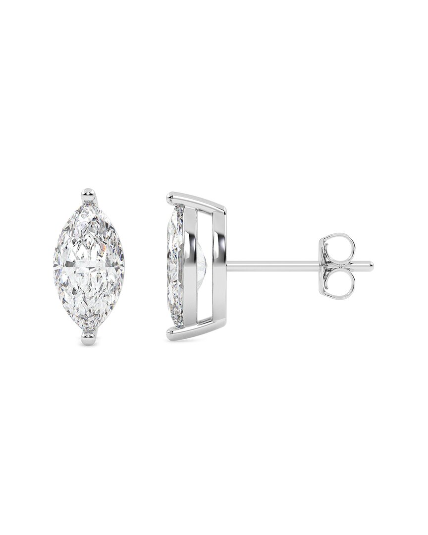Lab Grown Diamonds 14k 0.75 Ct. Tw. Lab-grown Diamond Earrings In Silver