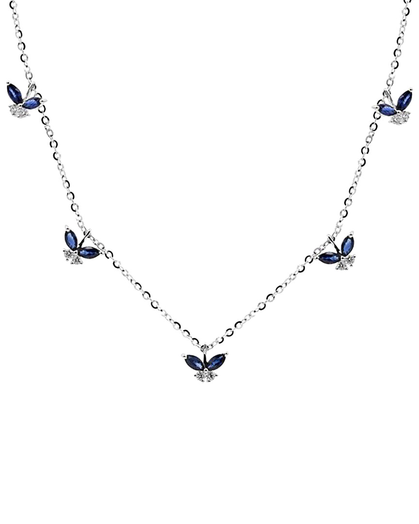 Diana M. Fine Jewelry 14k 1.21 Ct. Tw. Diamond & Sapphire Necklace
