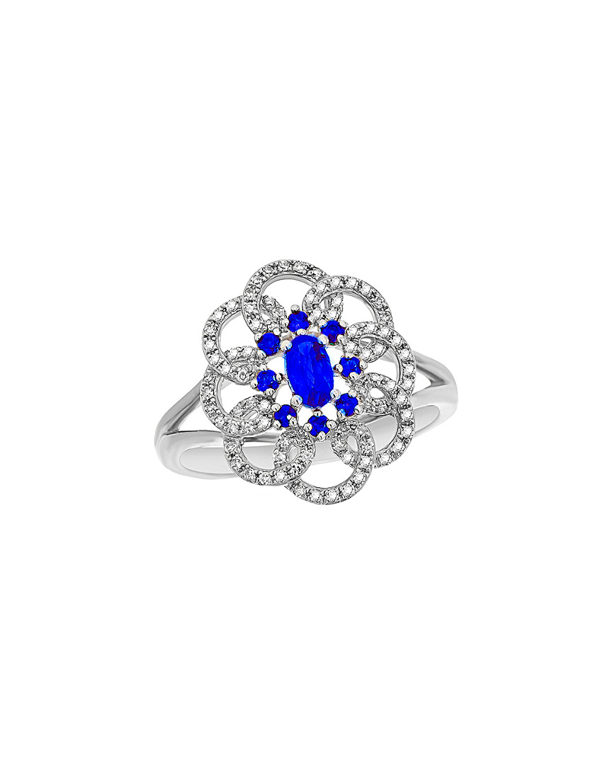 Diana M. Fine Jewelry 14k 0.65 Ct. Tw. Diamond & Sapphire Ring