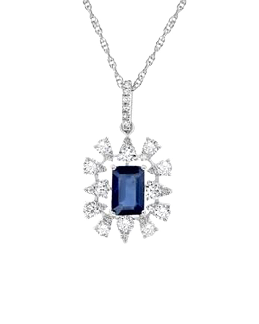 Diana M. Fine Jewelry 14k 1.19 Ct. Tw. Diamond & Sapphire Necklace