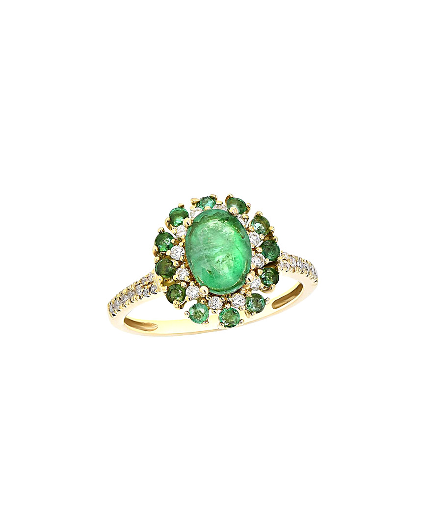 DIANA M. DIANA M. FINE JEWELRY 14K 1.17 CT. TW. DIAMOND & EMERALD RING