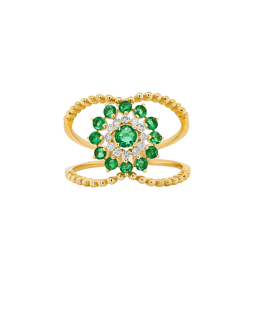 Diana M. Fine Jewelry 14k 0.72 Ct. Tw. Diamond & Emerald Ring