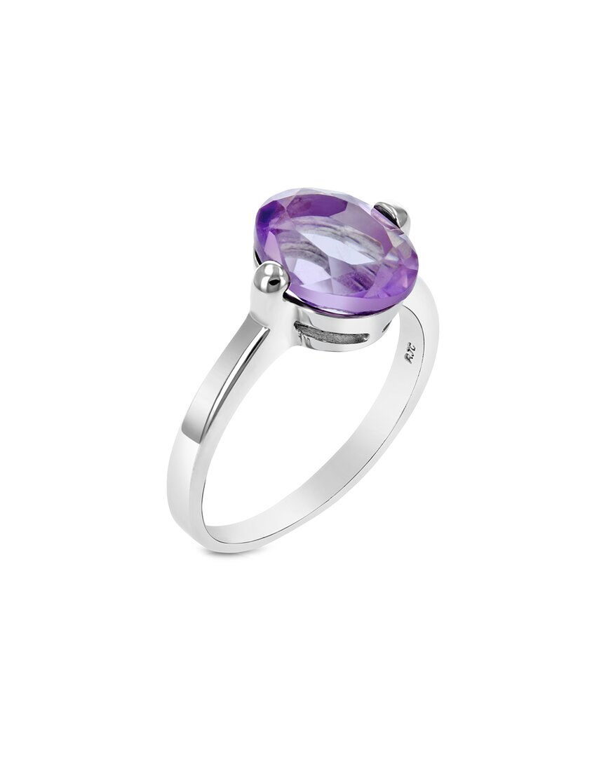 Gemstones Silver 1.40 Ct. Tw. Purple Amethyst Ring In Silver