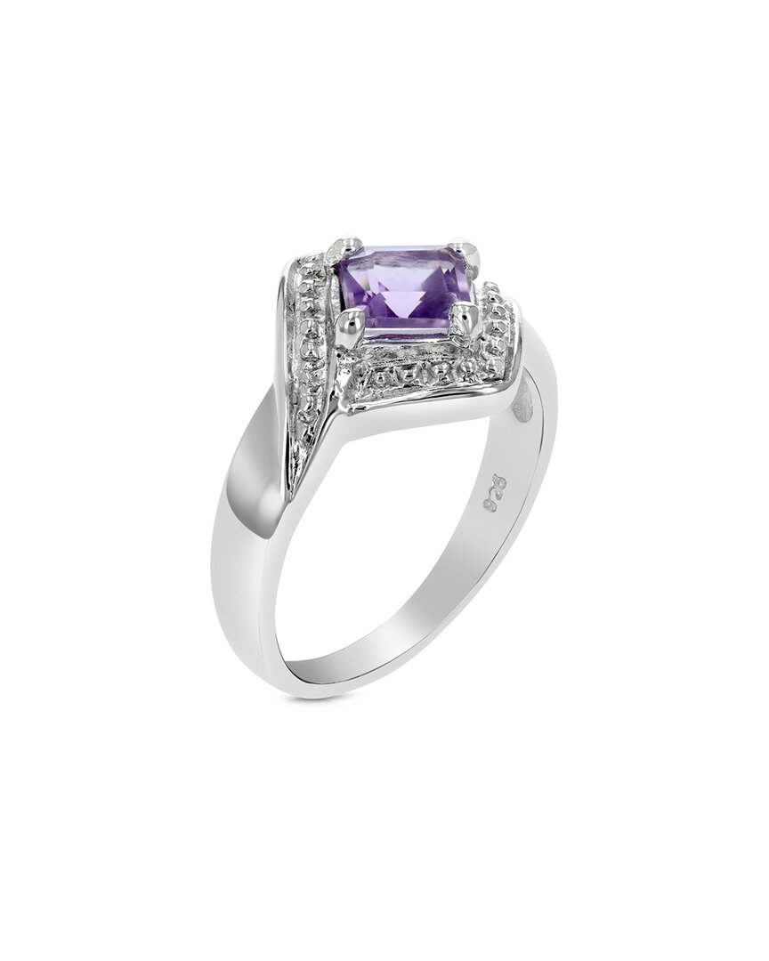 Gemstones Silver 0.60 Ct. Tw. Purple Amethyst Ring In Silver