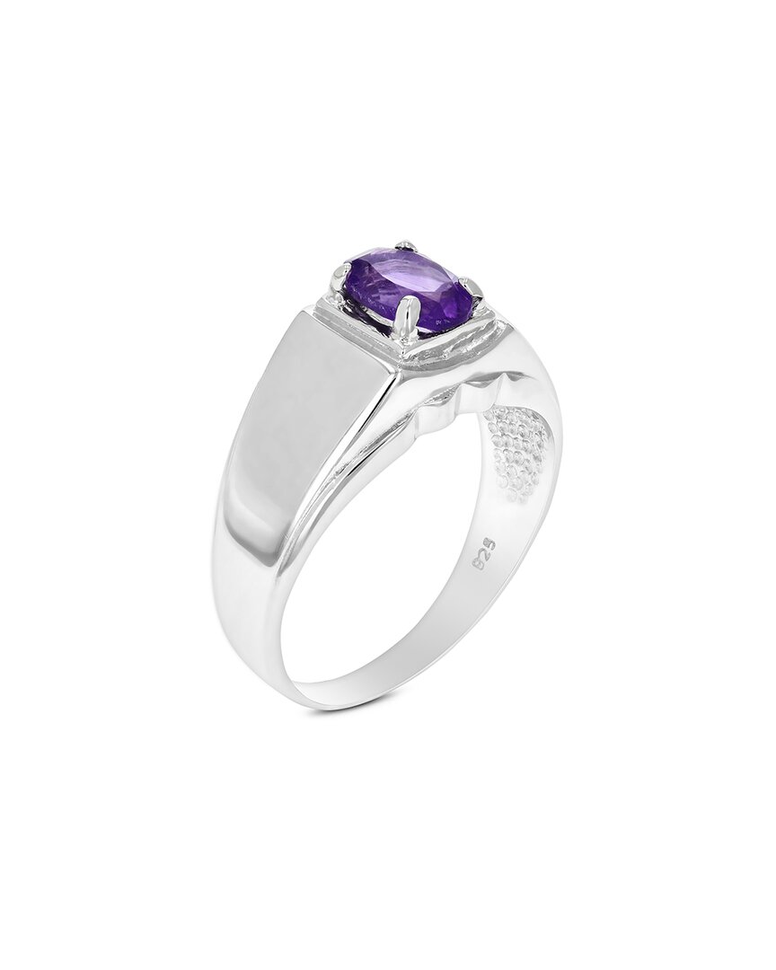 Gemstones Silver 0.70 Ct. Tw. Purple Amethyst Ring In Silver