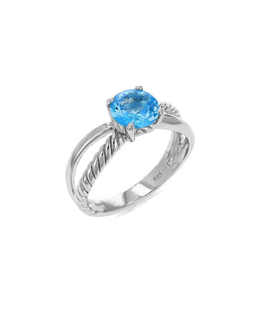 Gemstones Silver 1.75 Ct. Tw. Blue Topaz Ring In Blue