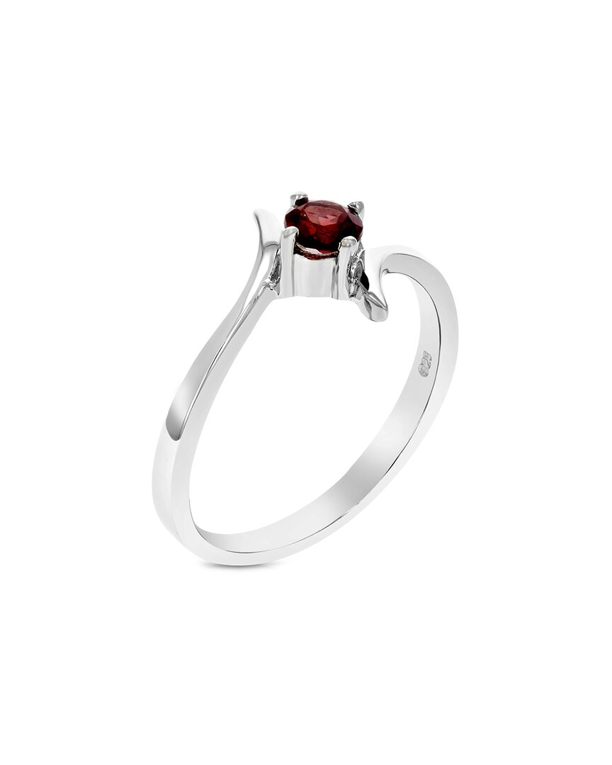 Gemstones Silver 0.25 Ct. Tw. Garnet Ring In Red