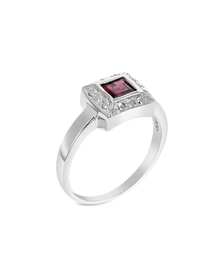 Gemstones Silver 0.60 Ct. Tw. Garnet Ring In Burgundy