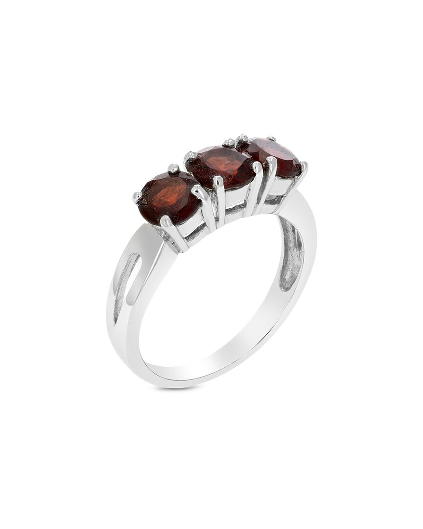 Gemstones Silver 1.70 Ct. Tw. Garnet Ring In Red