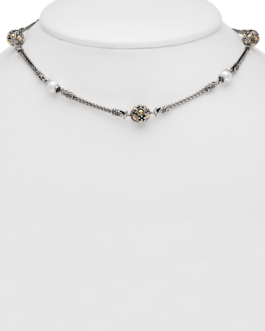 John Hardy Jaisalmer Silver 18k & Silver Pearl Necklace In Multicolor