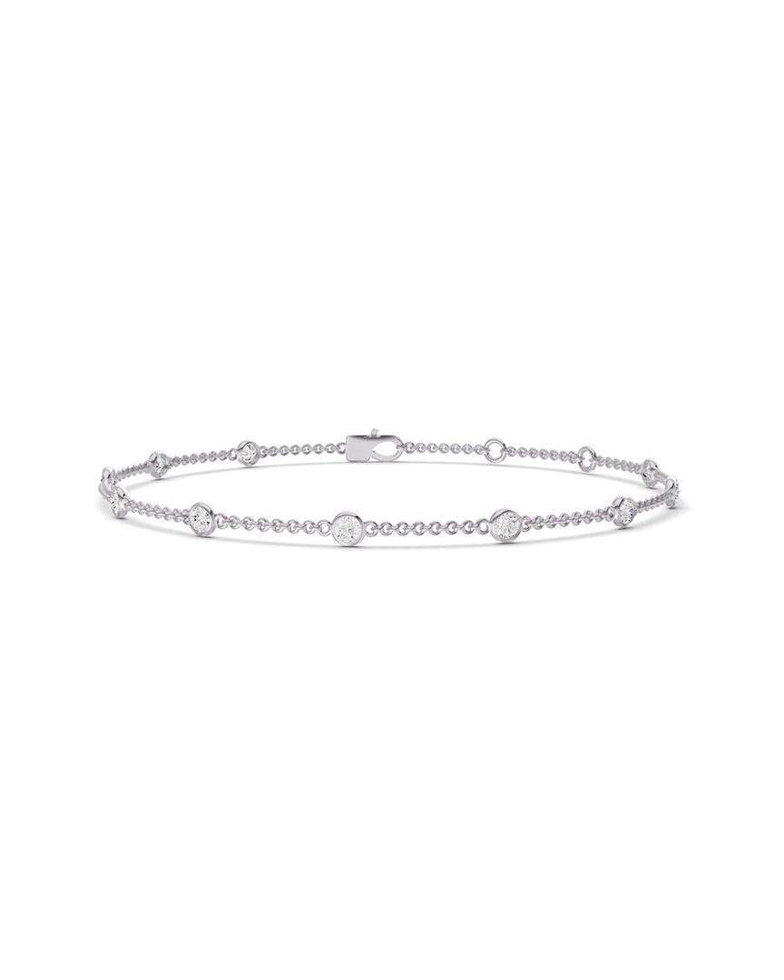 Lab Grown Diamonds 14k 3.00 Ct. Tw. Lab-grown Diamond Station Bracelet In Metallic