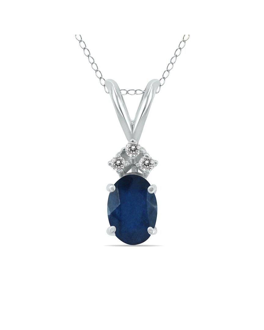 Gemstones 14k 0.66 Ct. Tw. Diamond & Sapphire Necklace