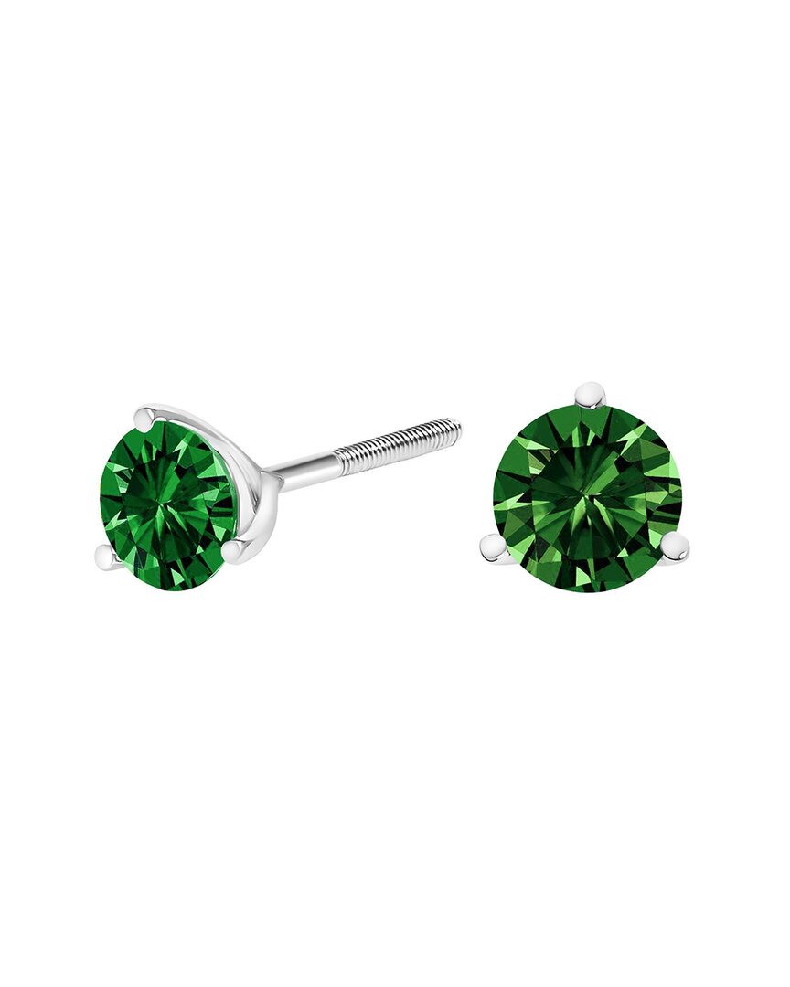 Haus Of Brilliance 14k 2.00 Ct. Tw. Lab-grown Diamond Stud Earrings In Green