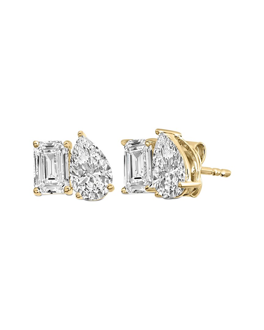 Haus Of Brilliance 14k 2.00 Ct. Tw. Lab-grown Diamond Stud Earrings In Gold