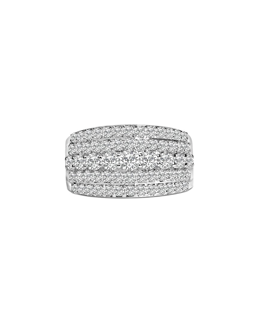 Haus Of Brilliance Silver 2.03 Ct. Tw. Lab-grown Diamond Cocktail Ring In Metallic