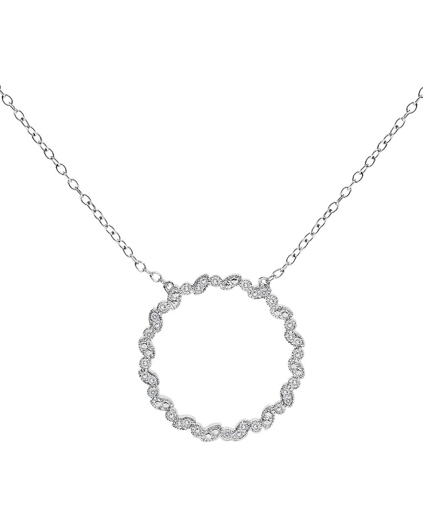 Haus Of Brilliance Silver 0.16 Ct. Tw. Lab-grown Diamond Pendant Necklace In Metallic