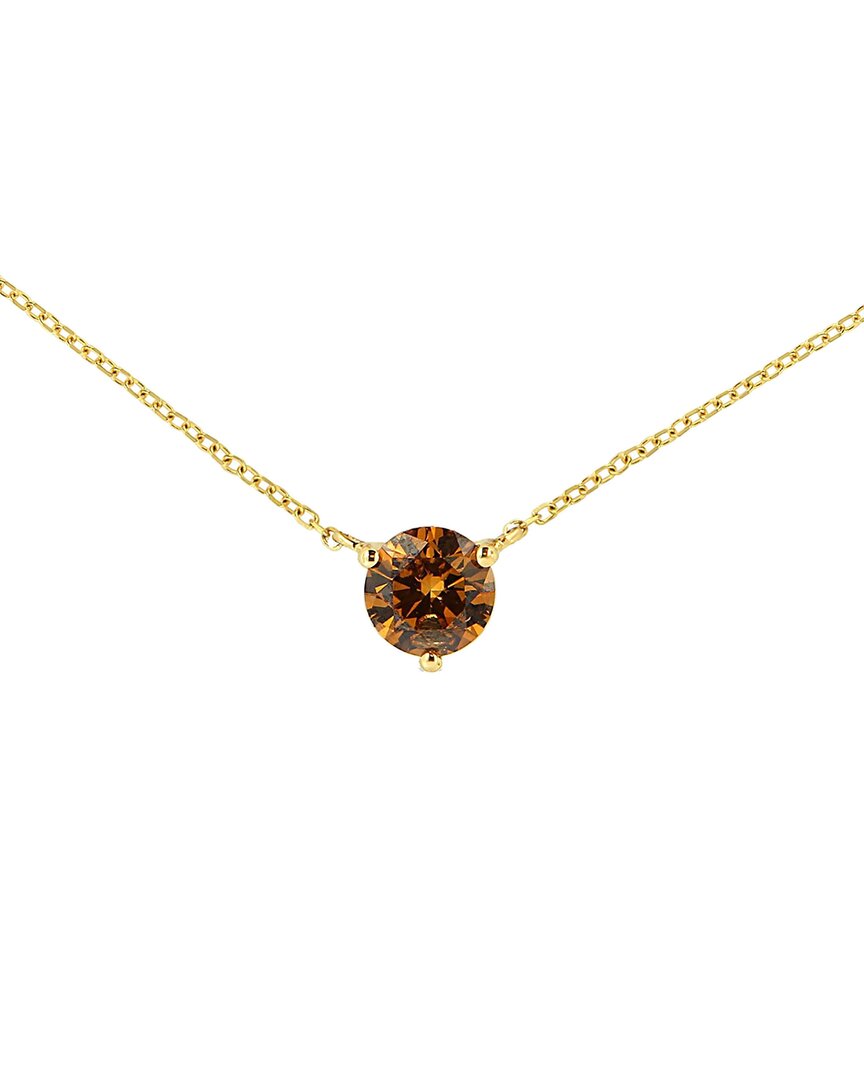 Haus Of Brilliance 14k 0.50 Ct. Tw. Lab-grown Diamond Solitaire Necklace In Brown