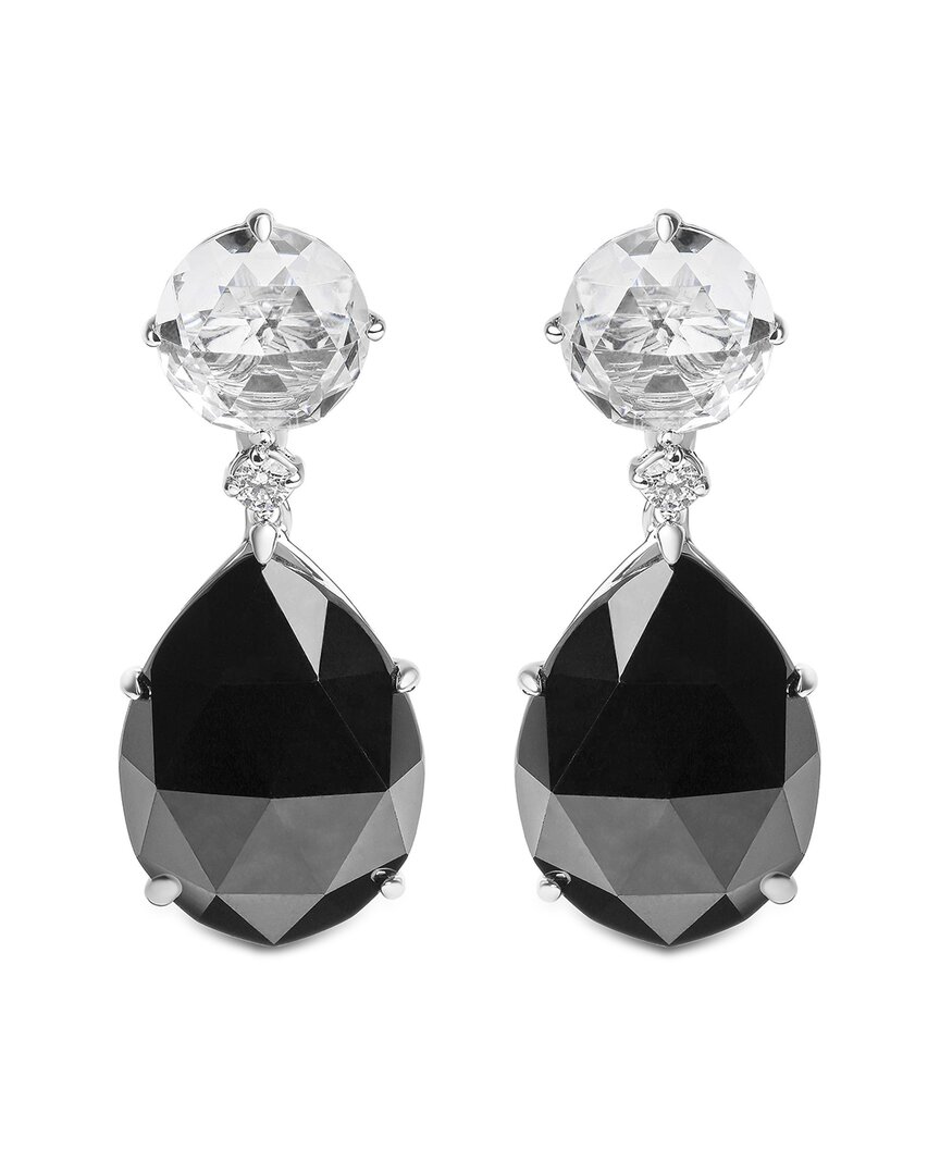 Haus Of Brilliance Colorful Gemstones 18k 47.24 Ct. Tw. Diamond & Gemstone  Dangle Earrings In Brown