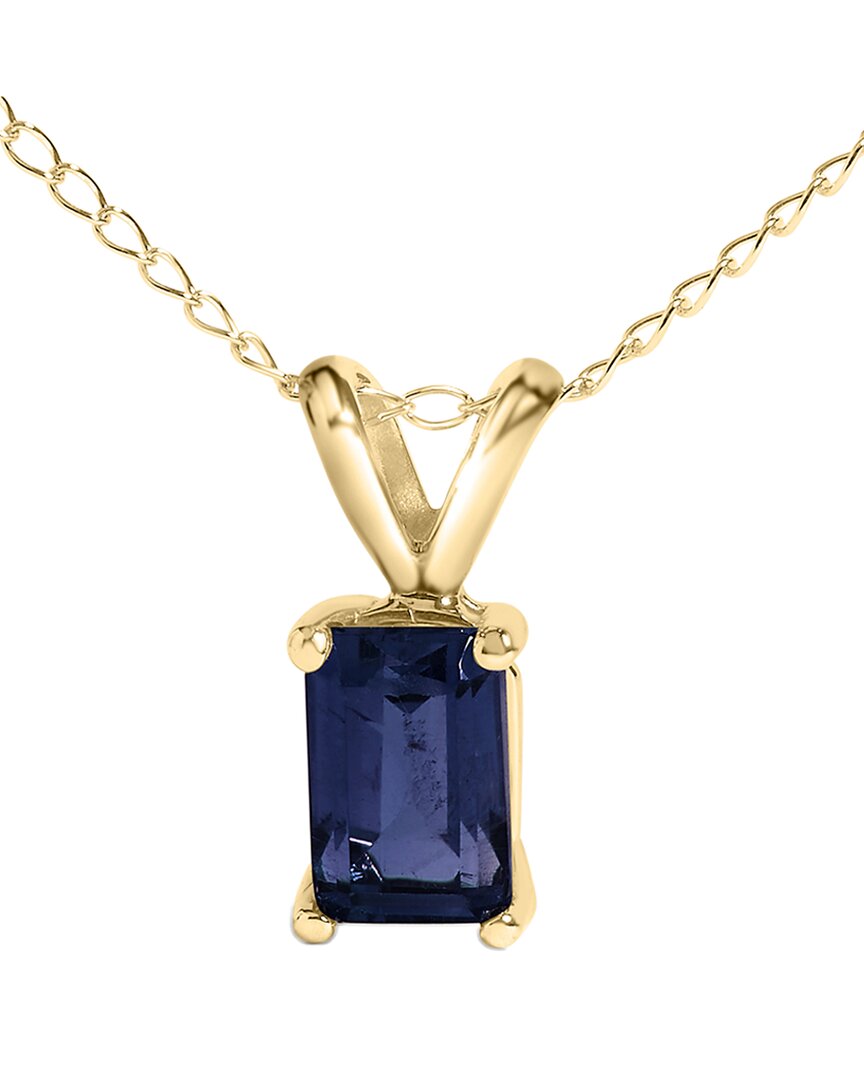 Haus Of Brilliance Colorful Gemstones 14k 0.40 Ct. Tw. Sapphire Pendant Necklace In Blue
