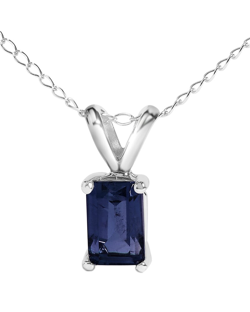 Haus Of Brilliance Colorful Gemstones 14k 0.40 Ct. Tw. Sapphire Pendant Necklace In Blue