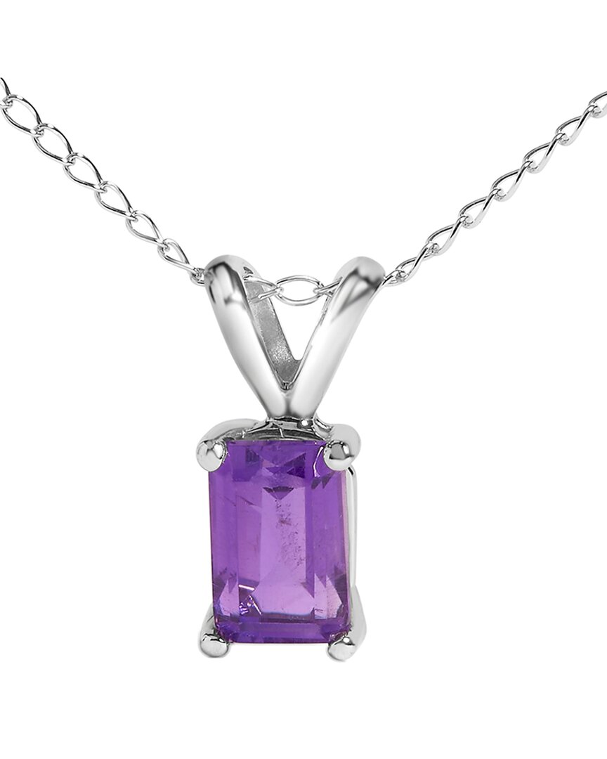 Haus Of Brilliance Colorful Gemstones 14k 0.40 Ct. Tw. Amethyst Pendant Necklace In Purple