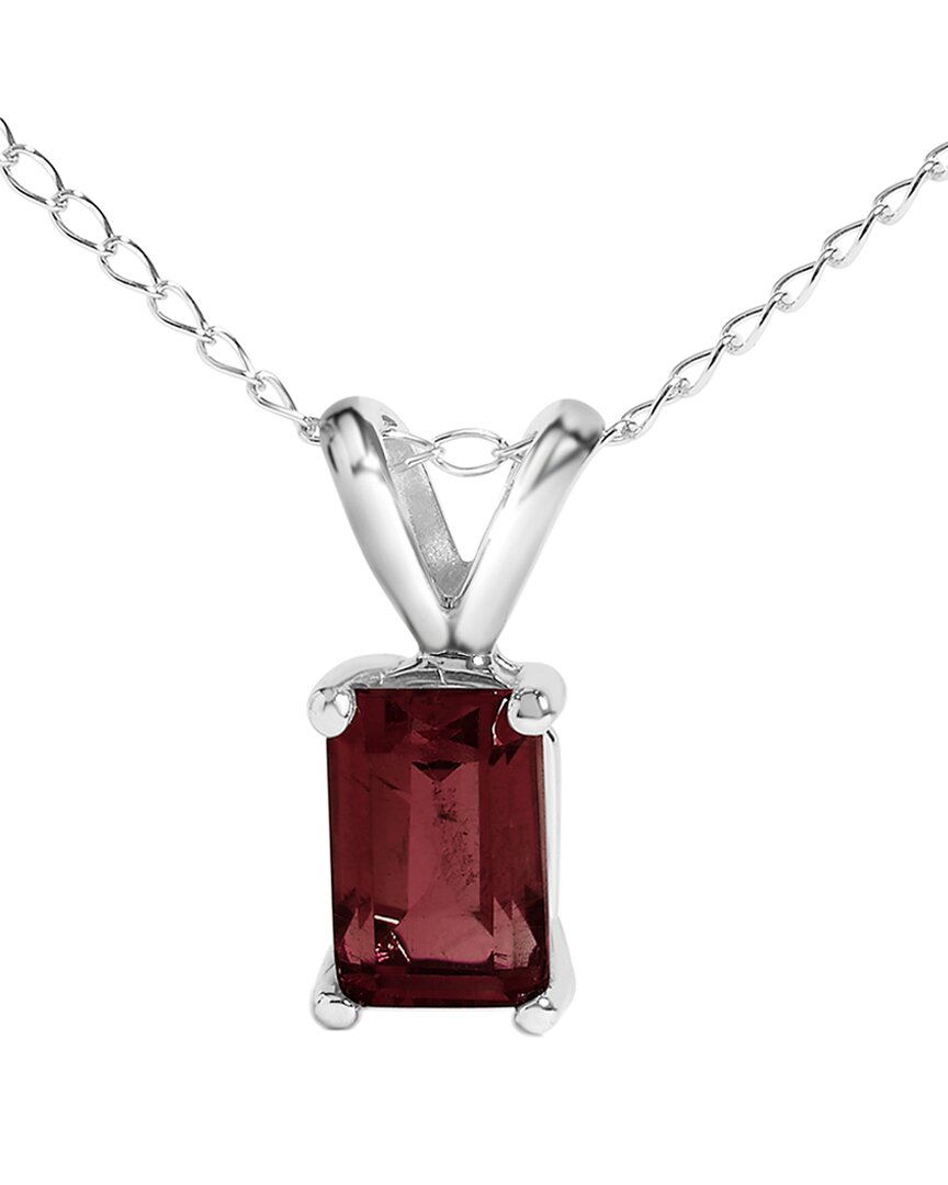 Haus Of Brilliance Colorful Gemstones 14k 0.45 Ct. Tw. Garnet Pendant Necklace In Metallic
