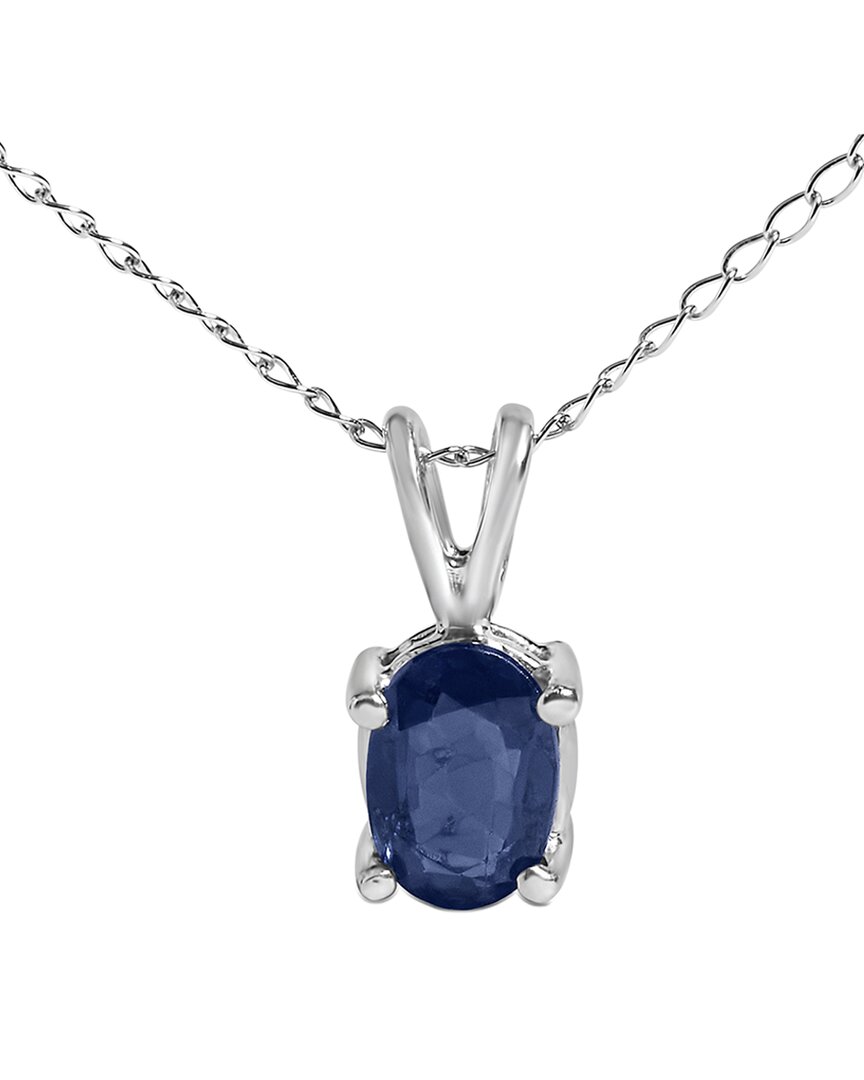 Haus Of Brilliance Colorful Gemstones 14k 0.60 Ct. Tw. Sapphire Pendant Necklace In Metallic