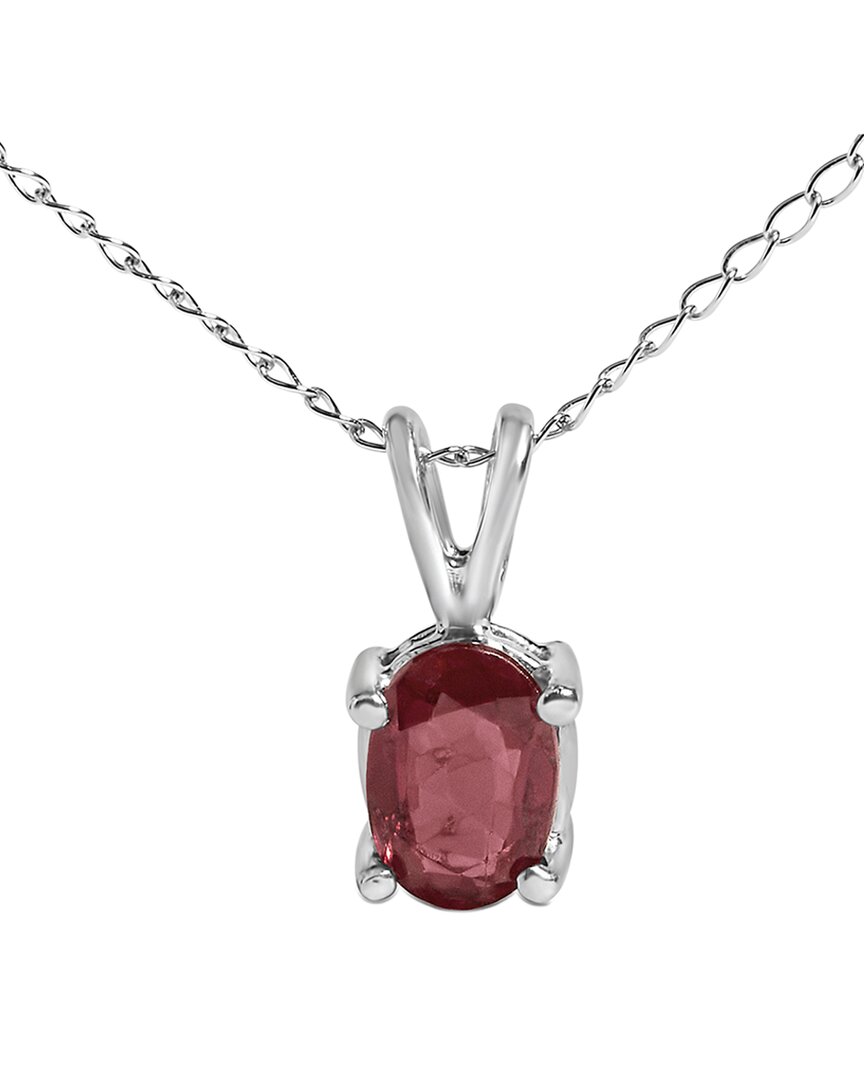 Haus Of Brilliance Colorful Gemstones 14k 0.50 Ct. Tw. Garnet Pendant Necklace In Silver
