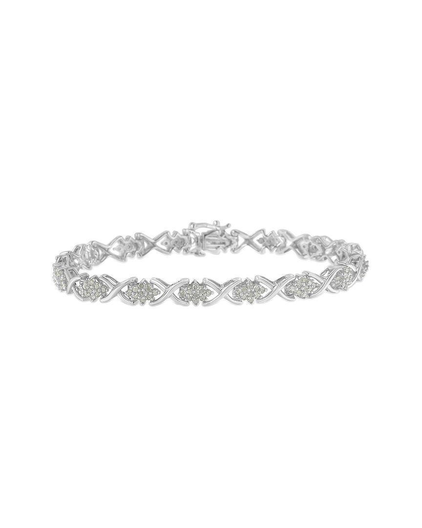Haus Of Brilliance Silver 1.50 Ct. Tw. Diamond Link Bracelet