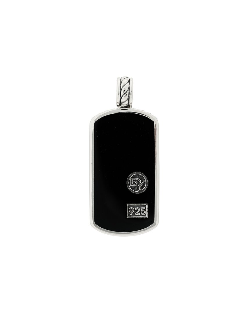 David Yurman Silver Black Onyx Dog Tag Pendant (authentic Pre-loved)