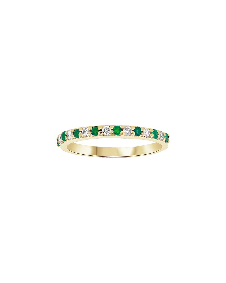 Levaron 14k 0.35 Ct. Tw. Diamond & Emerald Stackable Ring