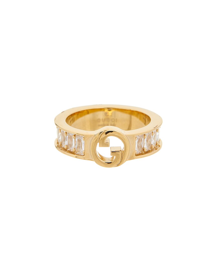Gucci Blondie Wide Crystal Ring In Gold