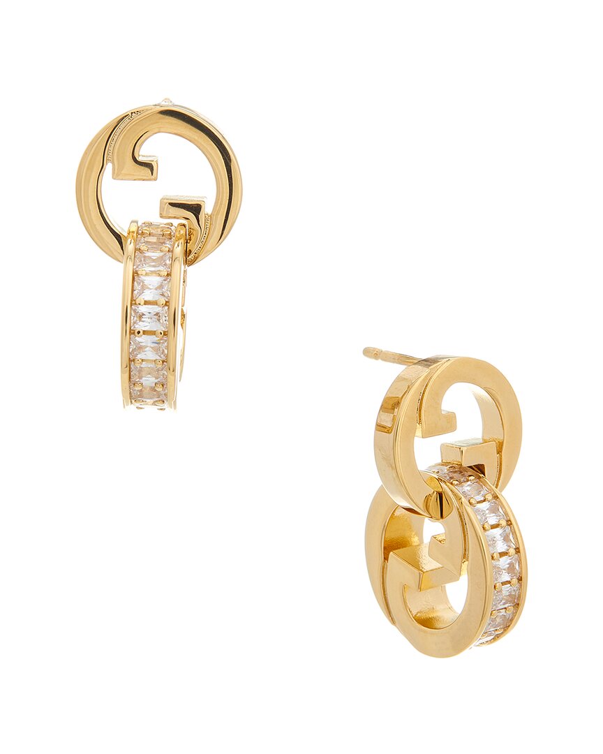 Gucci Blondie Intertwined Crystal Earrings In Gold