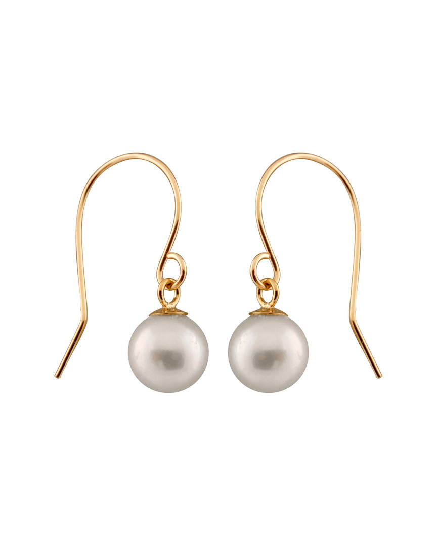 Splendid Pearls 14k 6-6.5mm Pearl Drop Earrings