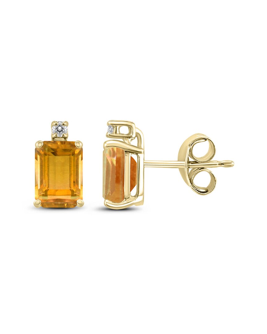 Gemstones 14k 0.84 Ct. Tw. Diamond & Citrine Earrings
