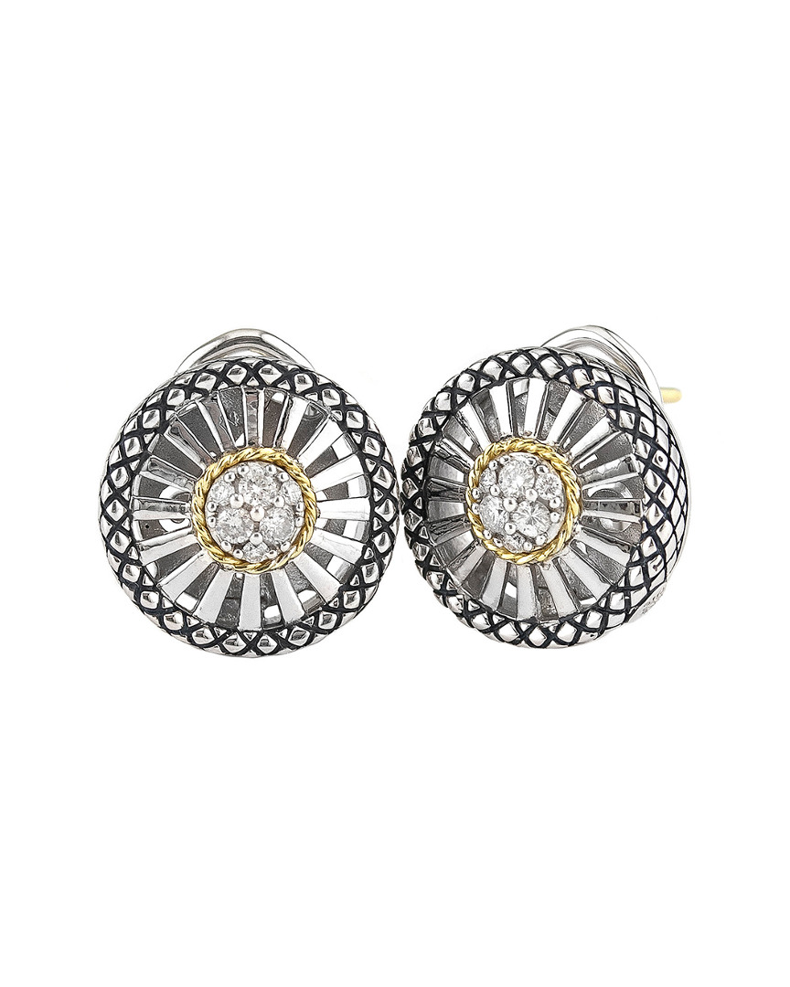 Andrea Candela Diamante 18k Over Silver Diamond Earrings