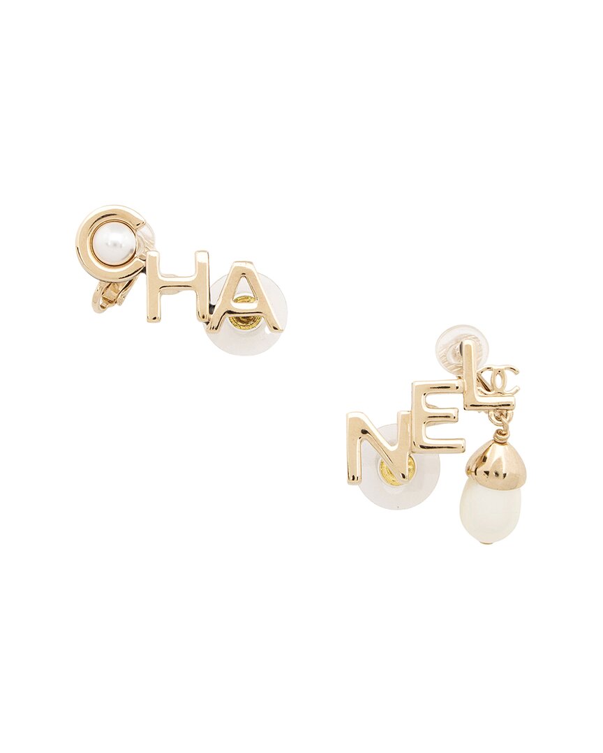 Pre-owned Chanel Logo Climber Earrings (authentic Pre-loved)